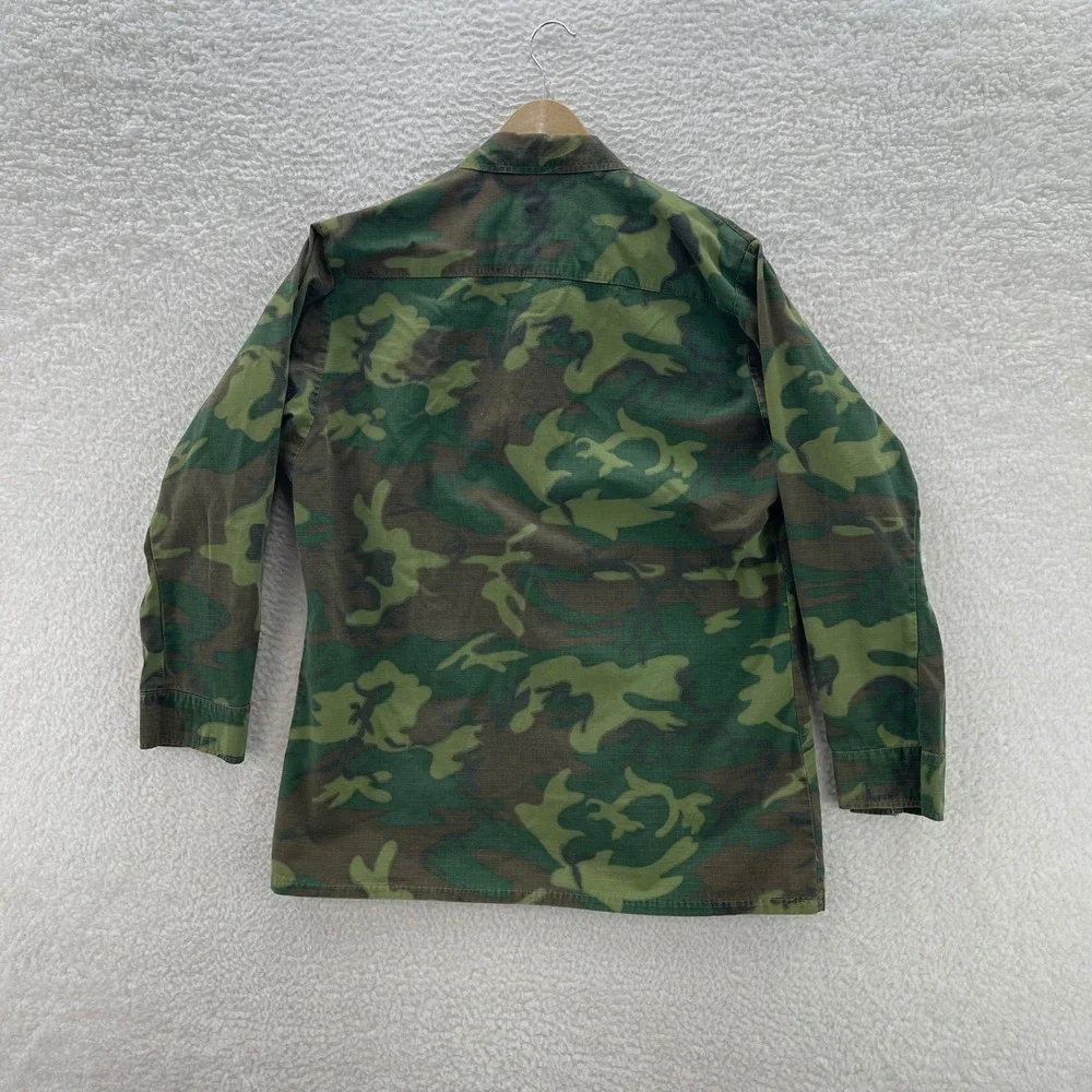 Vintage Jungle Jacket Medium Reg ERDL Camo 1970 Vietnam Slant Pocket Ripstop